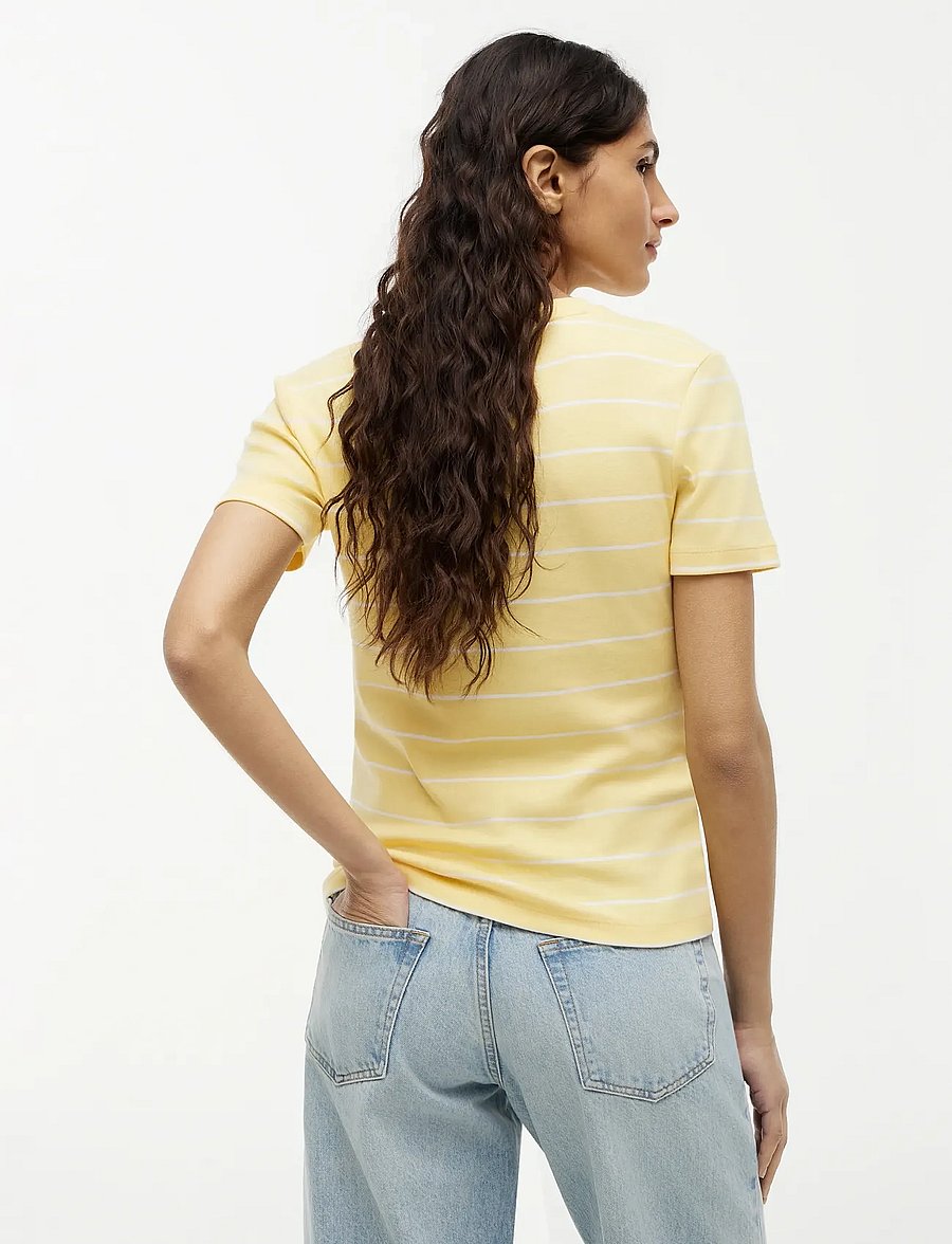 Tommy Hilfiger - SLIM CODY C-NK SS - t-särgid - fine stp citronella ecru - 2