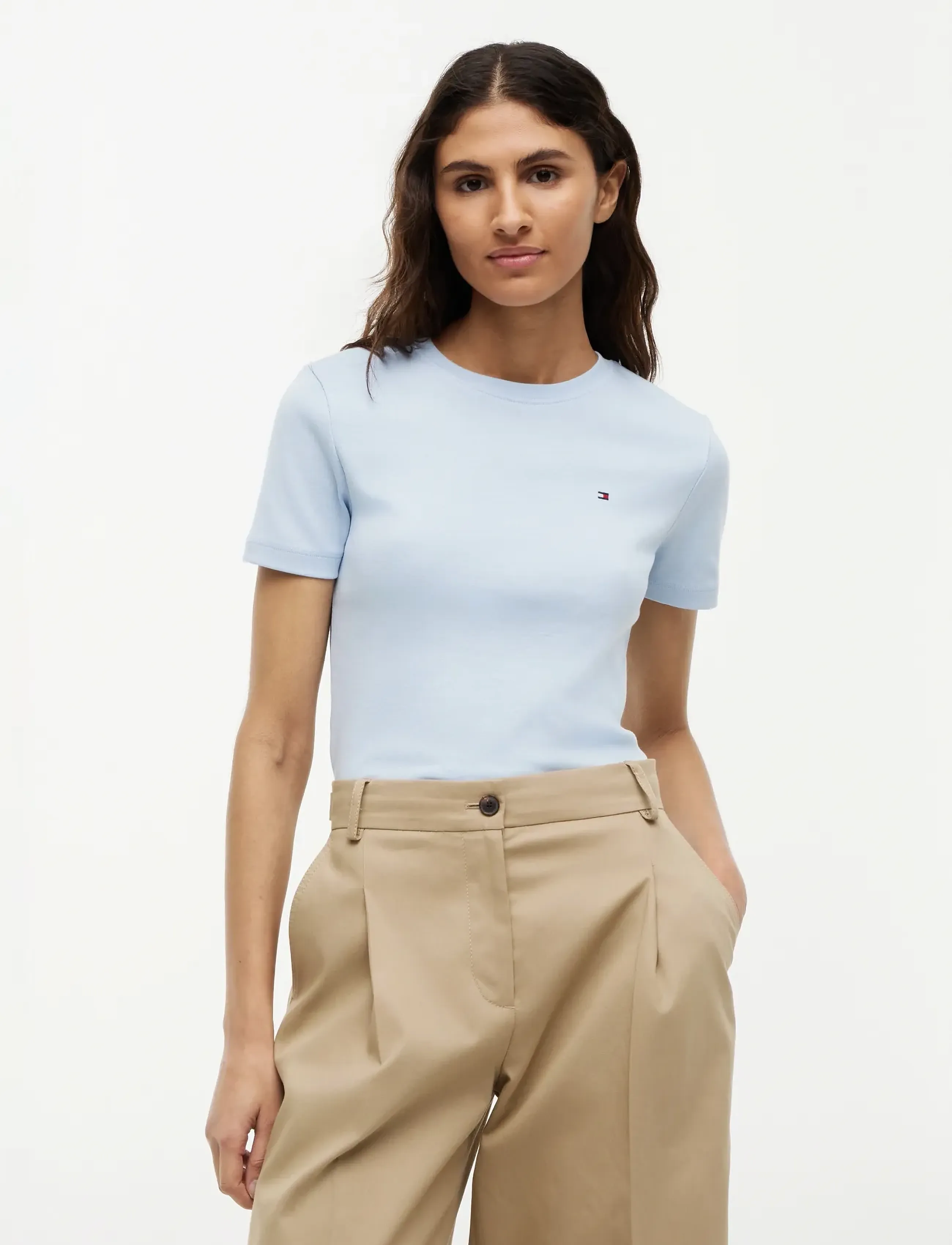 Tommy Hilfiger SLIM CODY C-NK SS - Kläder - BREEZY BLUE / blue
