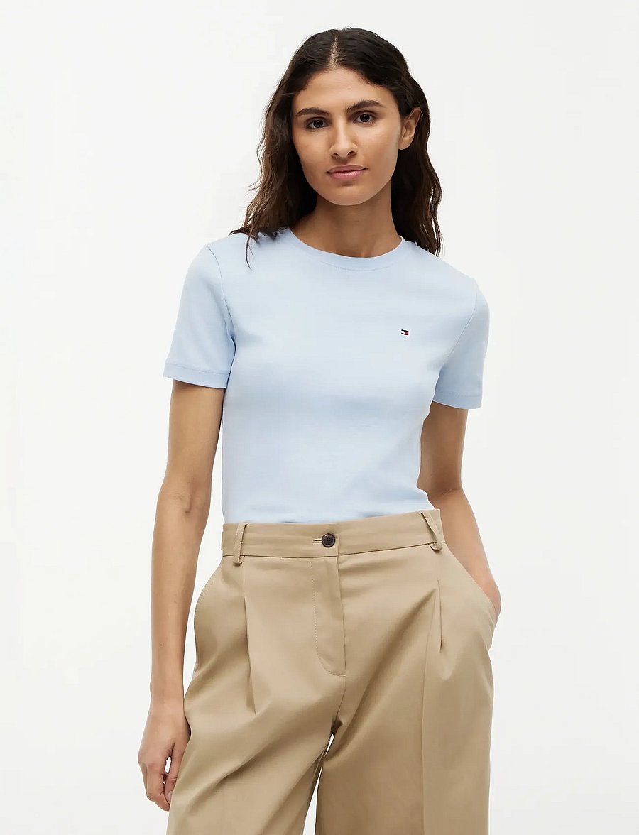 Tommy Hilfiger - SLIM CODY C-NK SS - t-shirts - breezy blue - 0