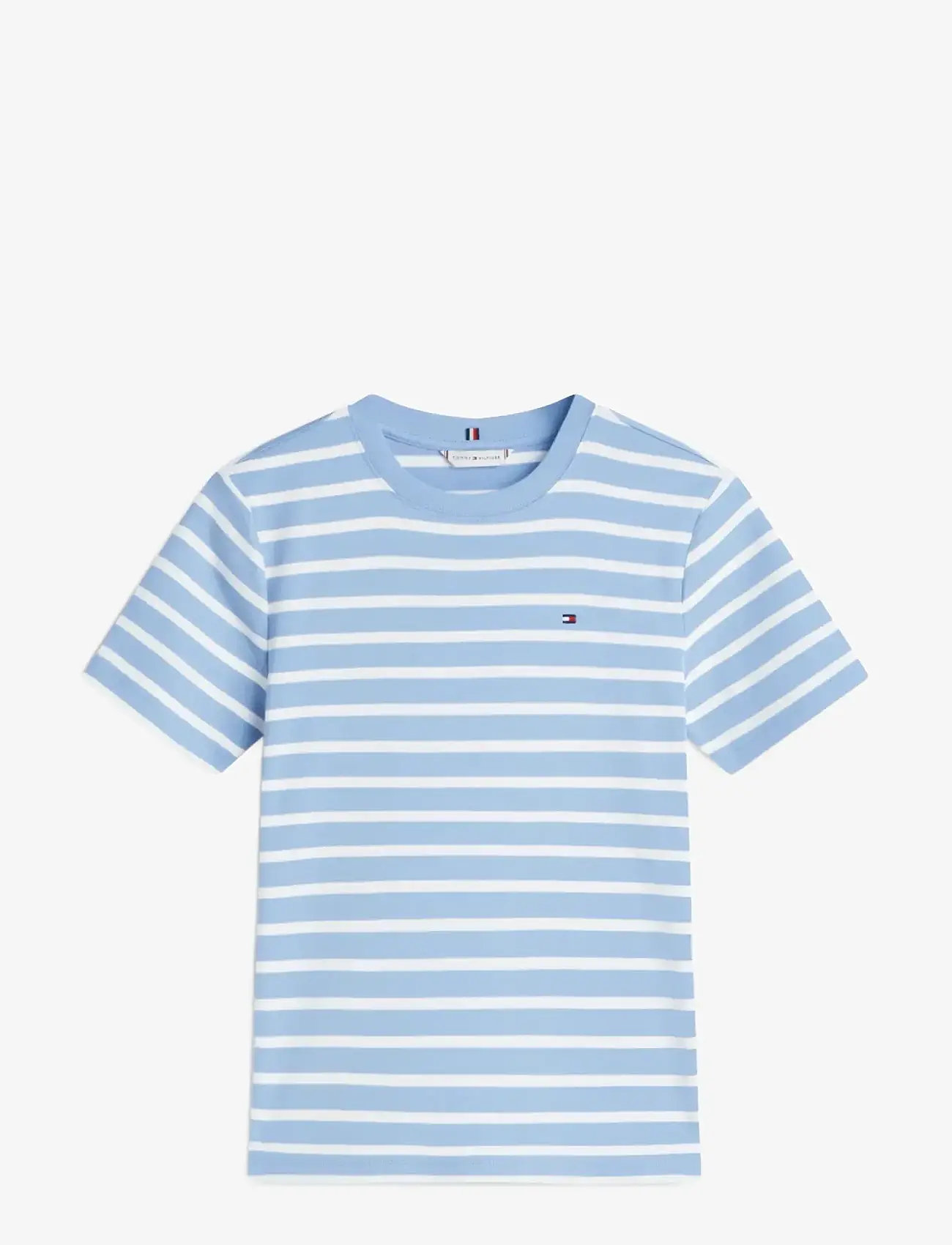 Tommy Hilfiger - SLIM CODY C-NK SS - t-shirts - clear water  ecru stp - 1