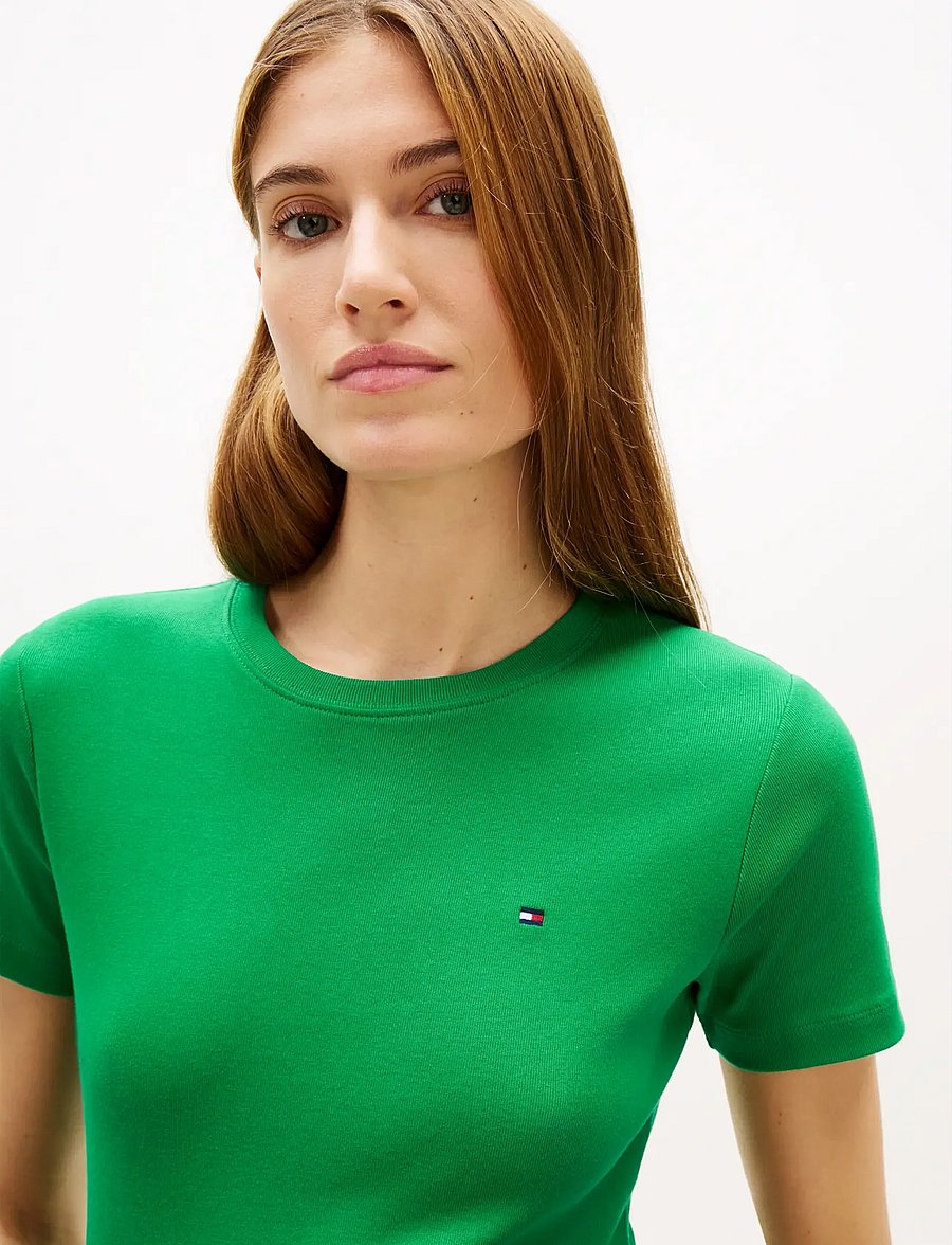 Tommy Hilfiger - SLIM CODY C-NK S/S TEE - t-shirts - courtside green - 4