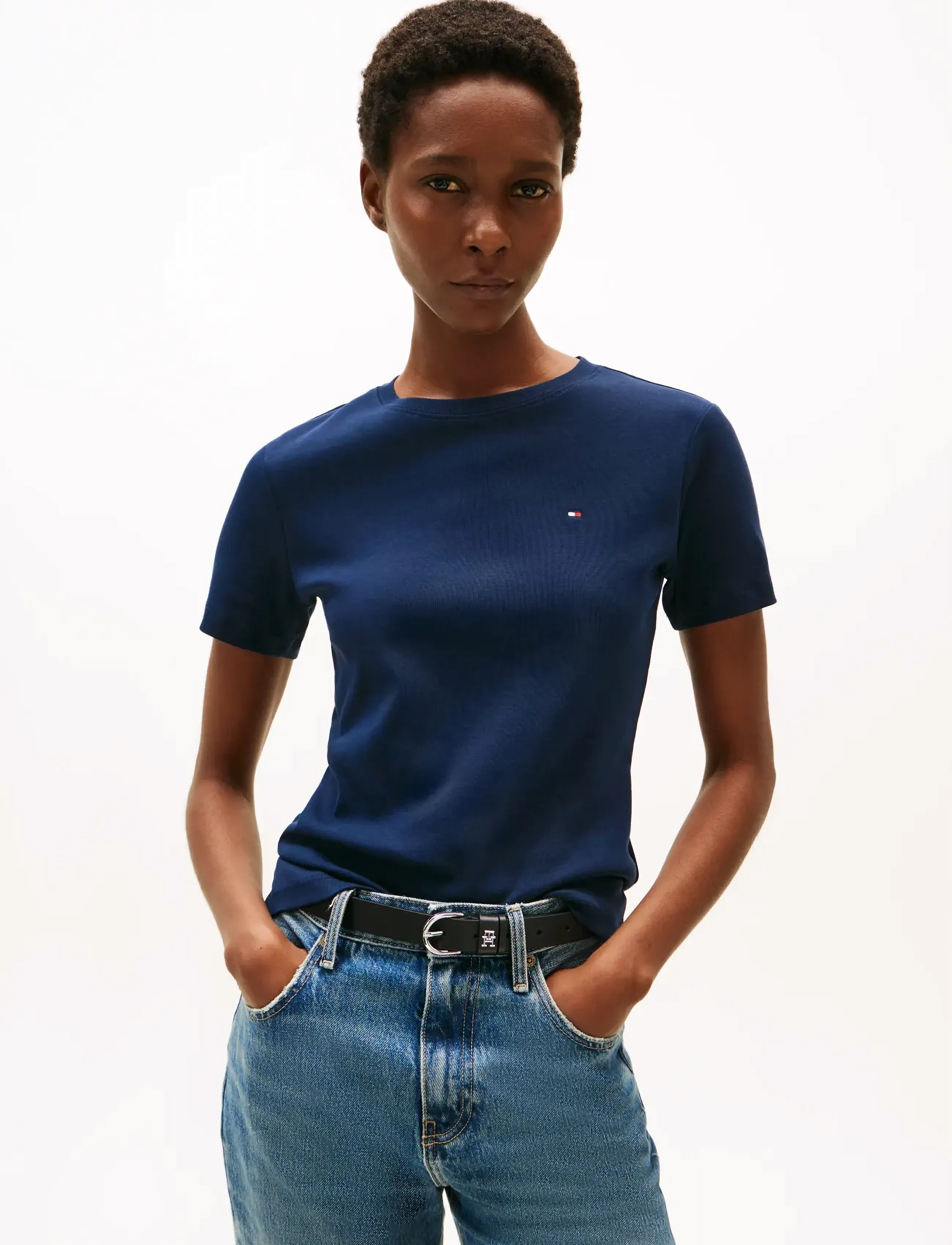 Tommy Hilfiger SLIM CODY C-NK SS - Tøj - DARK NIGHT NAVY / navy