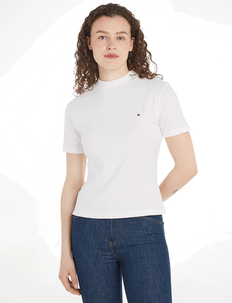 Tommy Hilfiger - SLIM CODY C-NK SS - t-shirts - ecru - 0