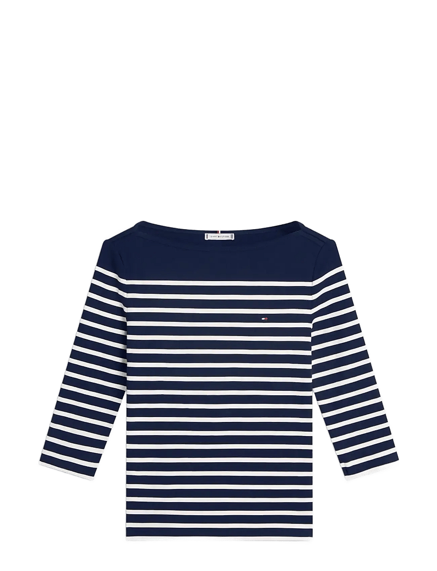 Tommy Hilfiger - SLIM CODY BOAT-NK 3/4SLV - langärmlige tops - dark night navy ecru stripe - 1