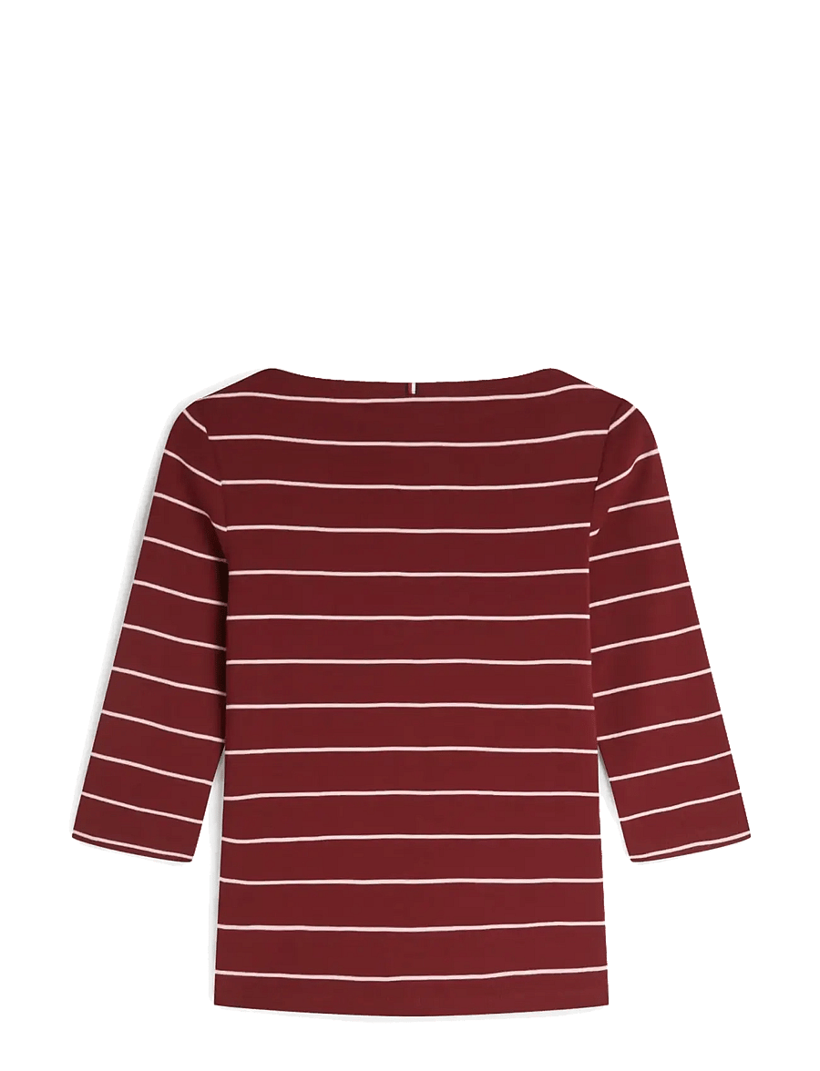 Tommy Hilfiger - SLIM CODY BOAT-NK 3/4SLV - langærmede toppe - fine stp liberty red bonita pink - 2