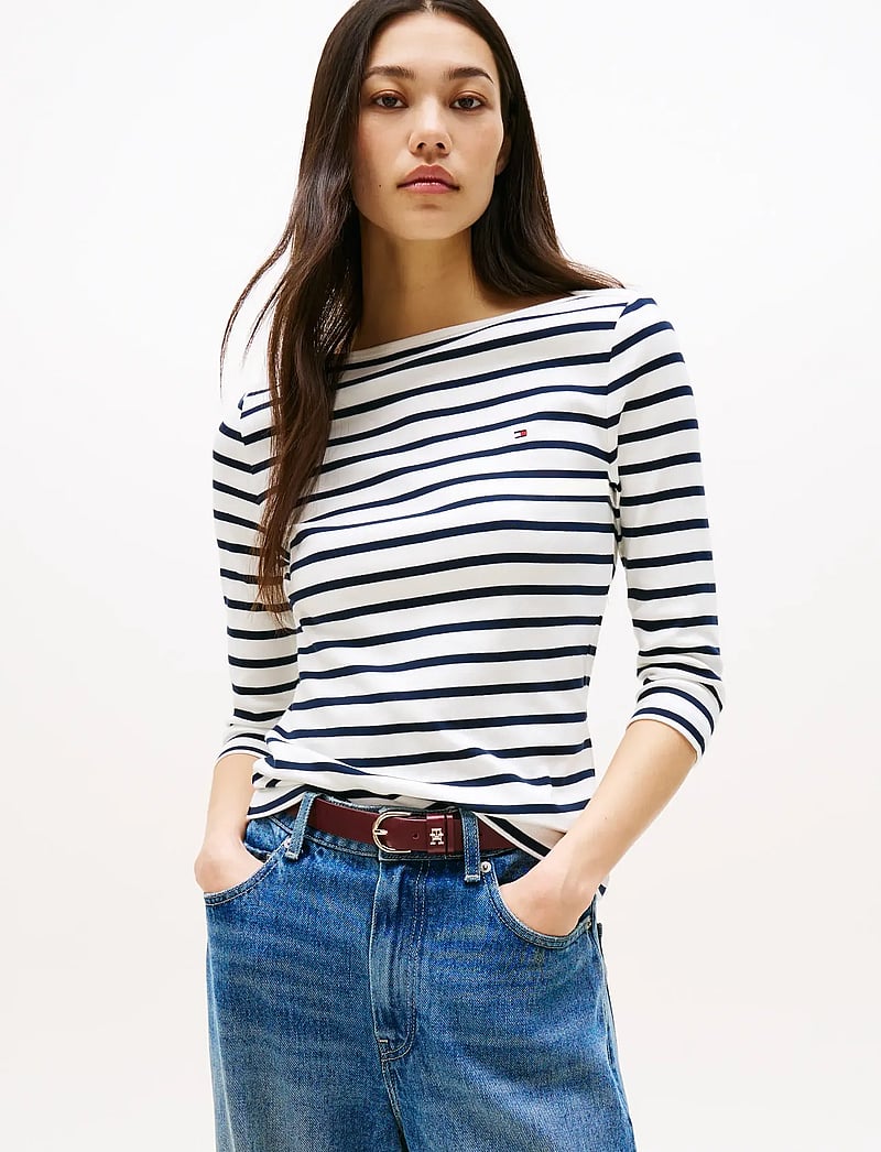 Tommy Hilfiger - SLIM CODY BOAT-NK 3/4SLV - langärmlige tops - breton ecu dark night navy - 0