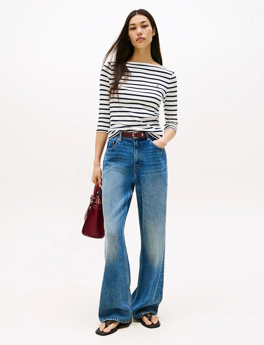 Tommy Hilfiger - SLIM CODY BOAT-NK 3/4SLV - palaidinukės ilgomis rankovėmis - breton ecu dark night navy - 2