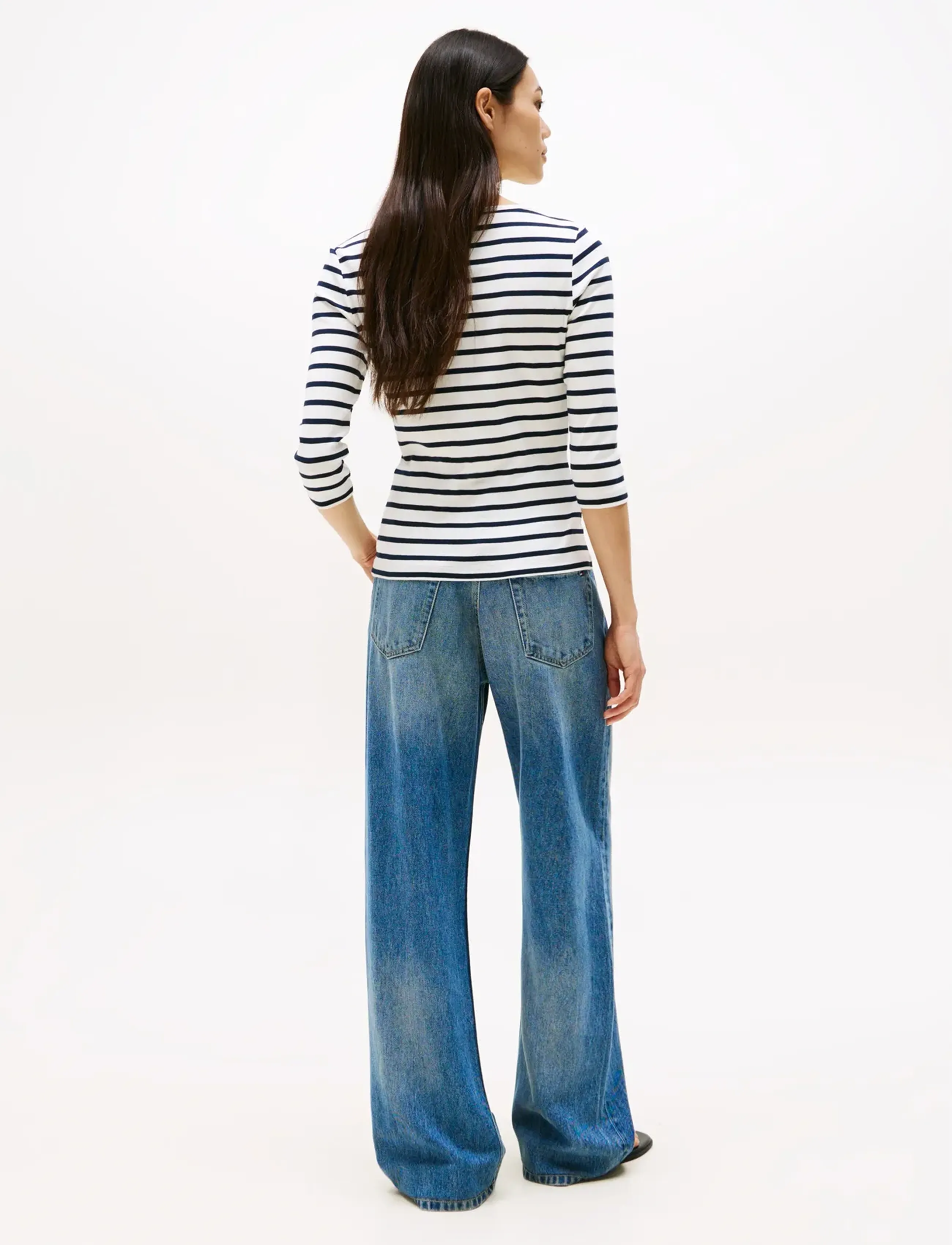 Tommy Hilfiger - CODY SLIM BOAT-NK 3/4 SLV - långärmade toppar - breton  ecu  dark night navy - 3