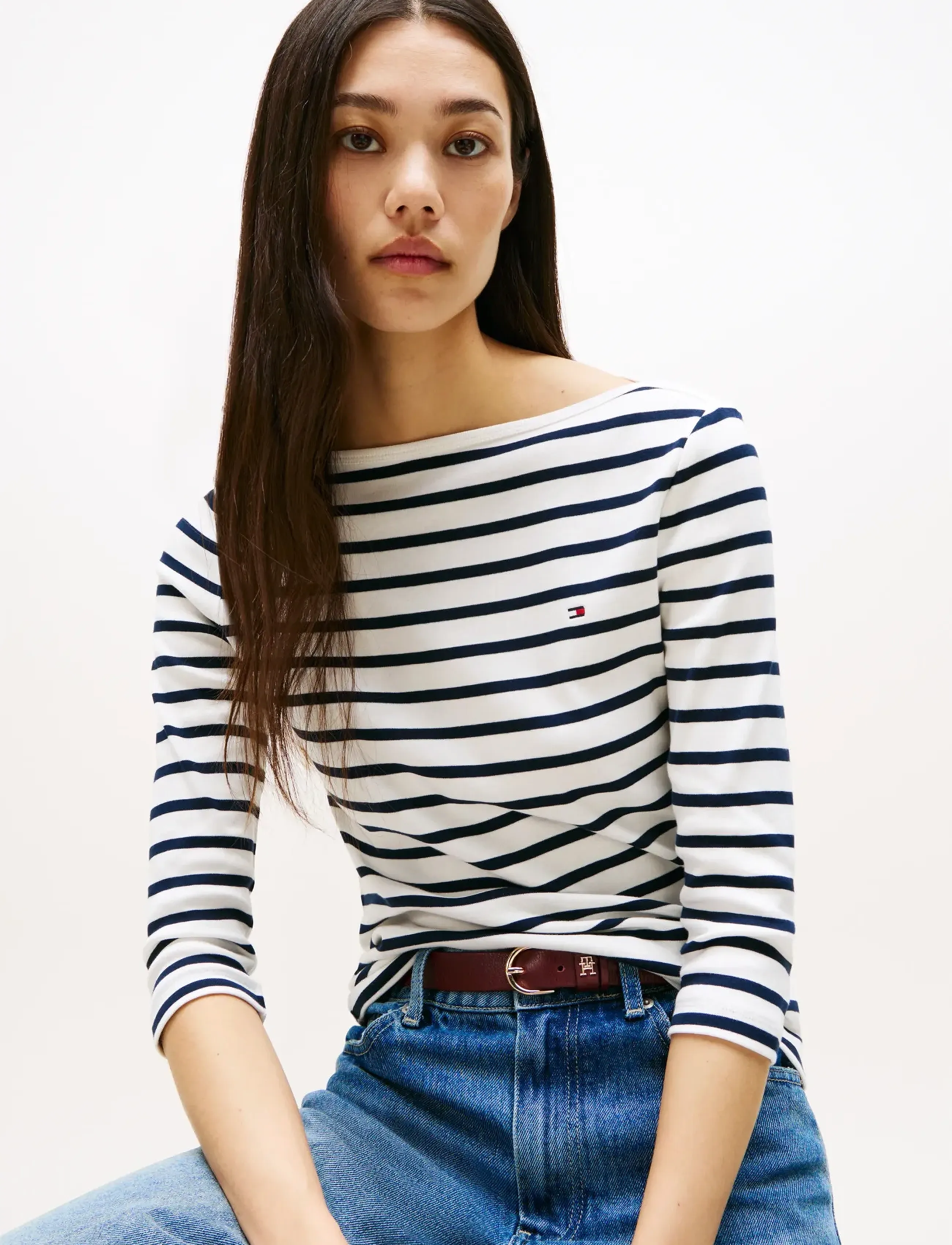 Tommy Hilfiger - CODY SLIM BOAT-NK 3/4 SLV - långärmade toppar - breton  ecu  dark night navy - 5