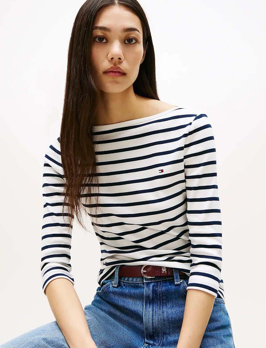 Tommy Hilfiger - SLIM CODY BOAT-NK 3/4SLV - palaidinukės ilgomis rankovėmis - breton ecu dark night navy - 5