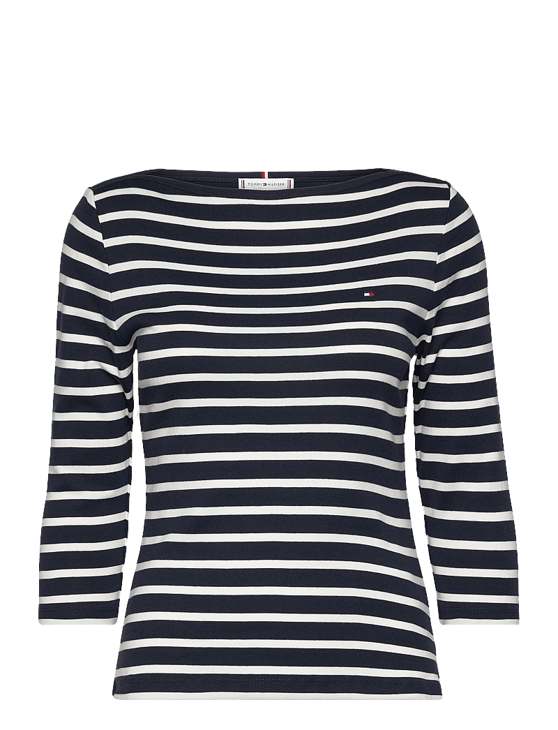 Tommy Hilfiger - SLIM CODY BOAT-NK 3/4SLV - pikkade varrukatega alussärgid - nos breton desert sky ecru - 1