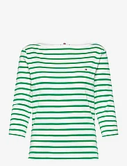Tommy Hilfiger - NEW CODY SLIM BOAT-NK 3/4SLV - t-shirts met lange mouwen - breton ecru/olympic green - 0