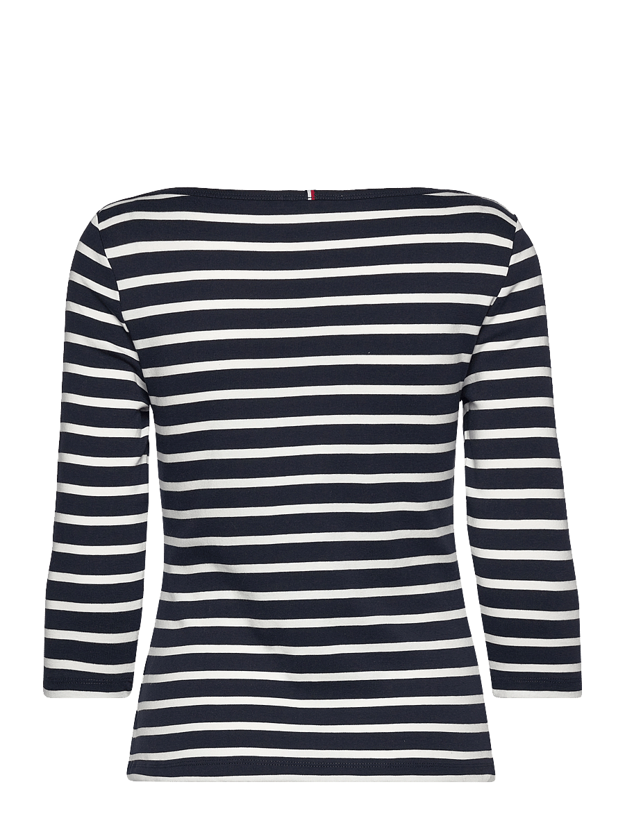Tommy Hilfiger - SLIM CODY BOAT-NK 3/4SLV - långärmade toppar - nos breton navy blue ecru - 2