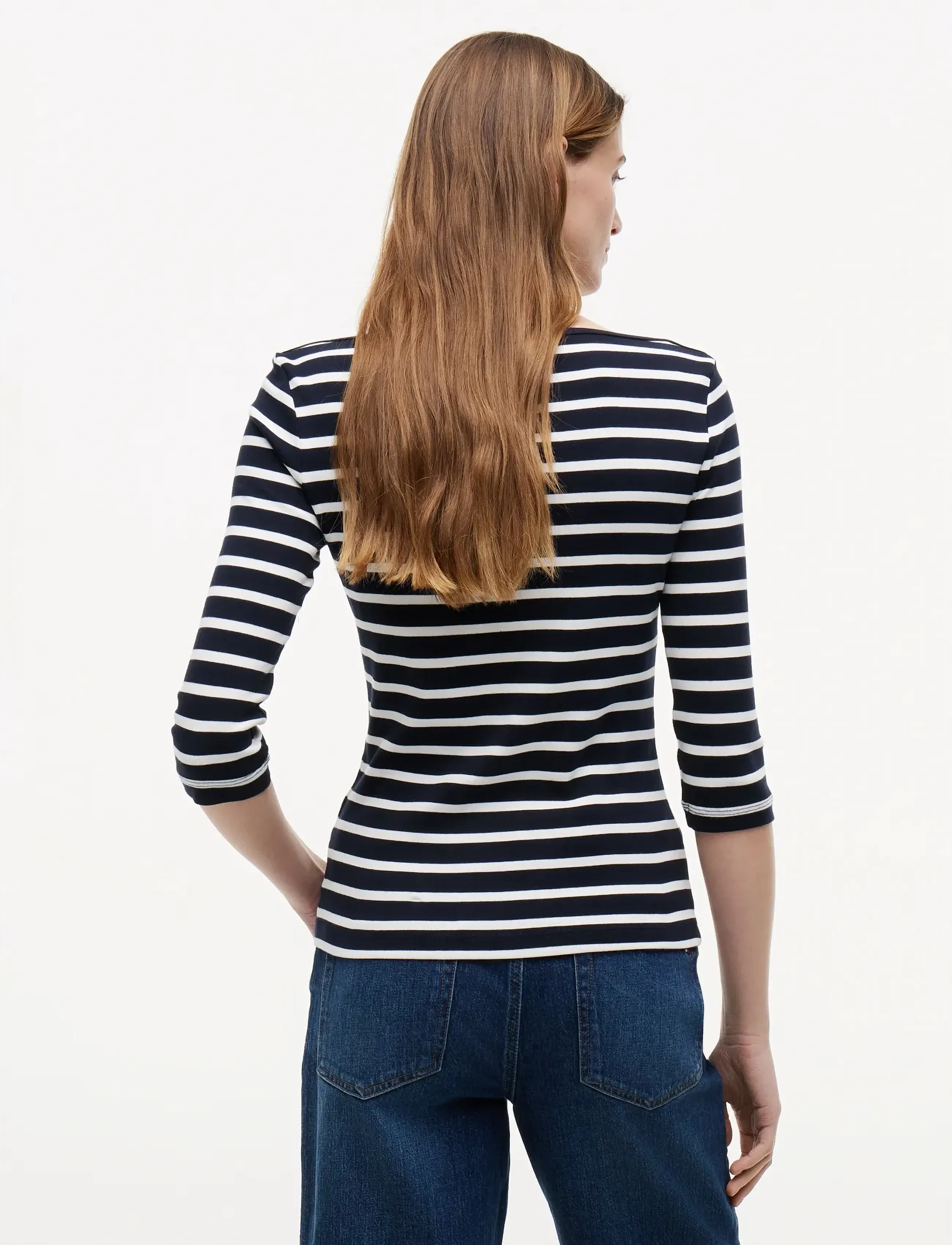 Tommy Hilfiger - CODY SLIM BOAT-NK 3/4 SLV - langærmede toppe - nos breton navy blue   ecru - 3