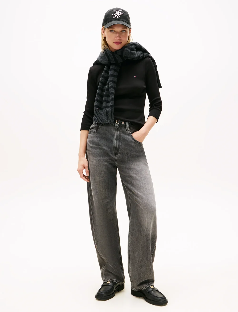 Tommy Hilfiger - SLIM CODY BOAT-NK 3/4SLV - långärmade toppar - black - 3