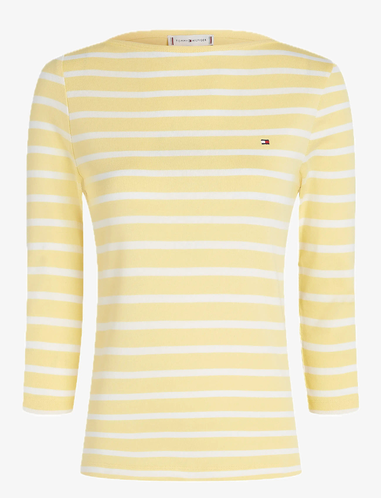 Tommy Hilfiger - SLIM CODY BOAT-NK 3/4SLV - autumn clothing - citronella/ ecru stp - 0