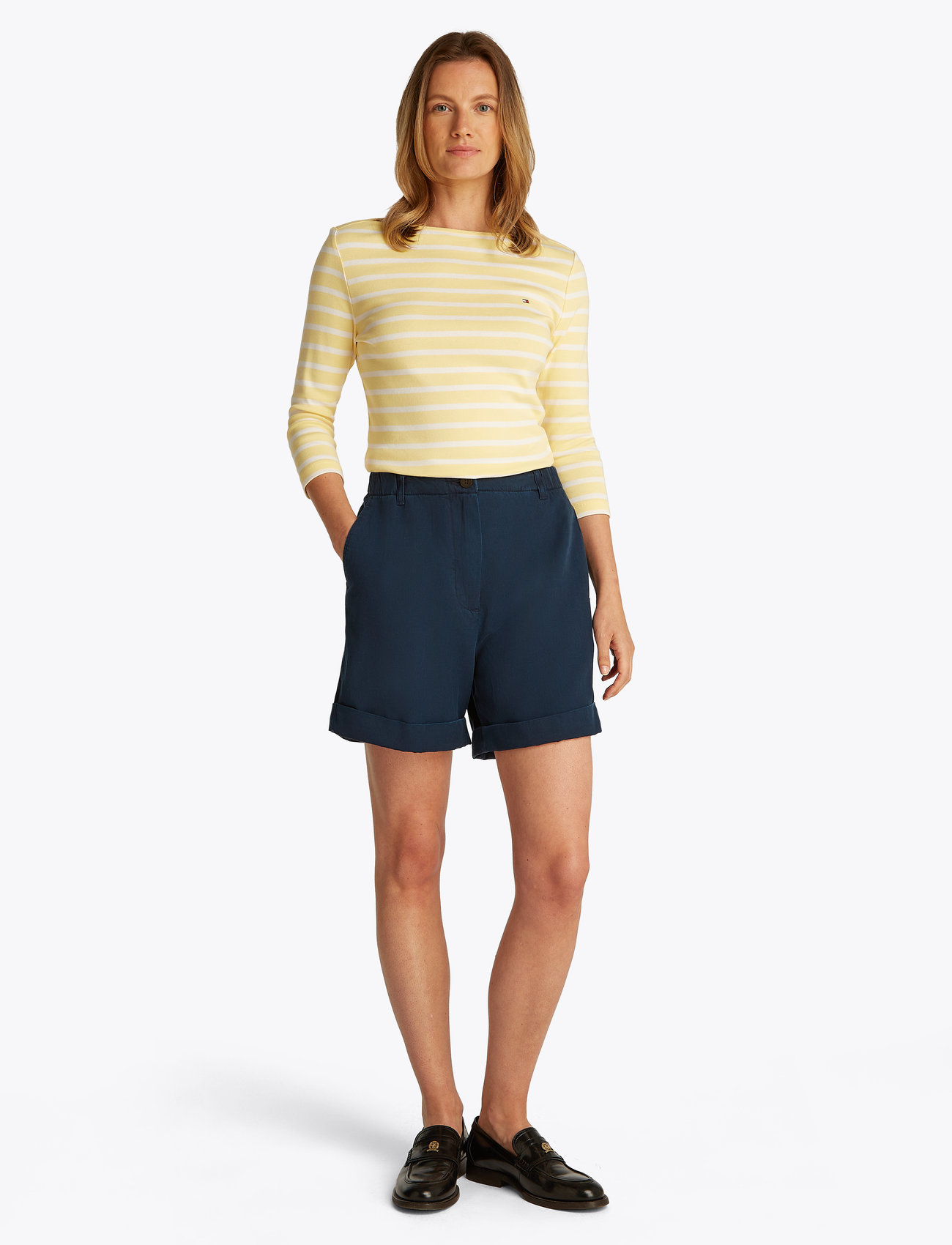 Tommy Hilfiger - SLIM CODY BOAT-NK 3/4SLV - autumn clothing - citronella/ ecru stp - 2