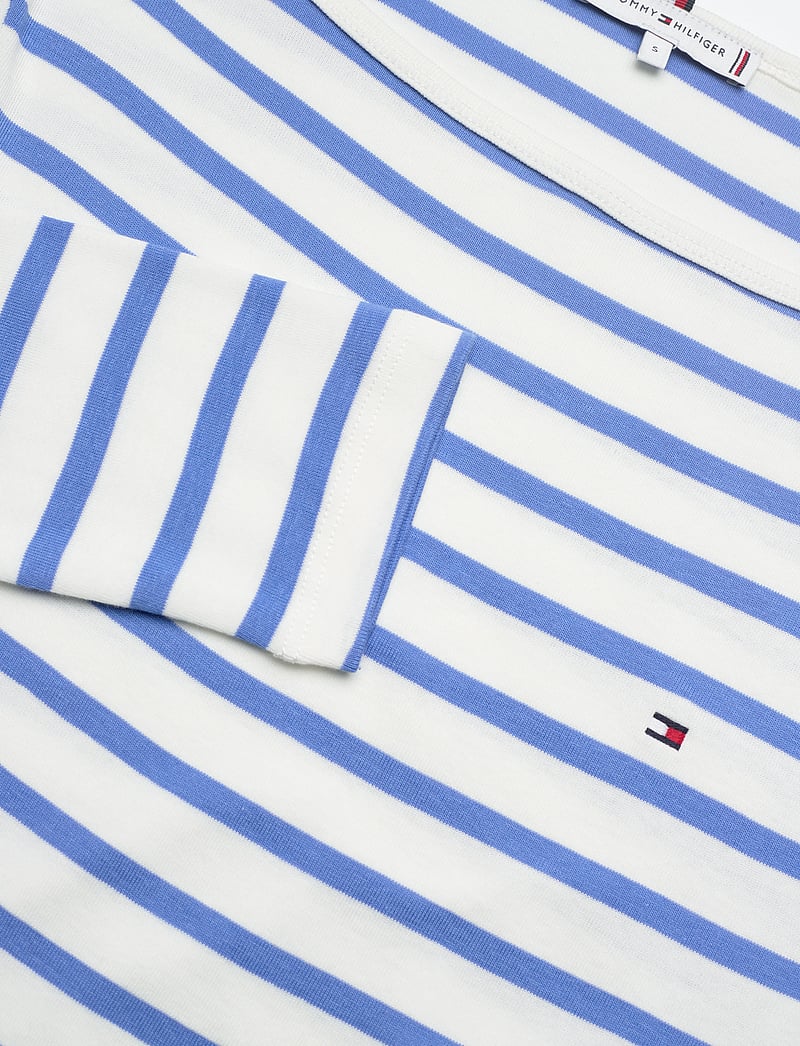 Tommy Hilfiger - SLIM CODY BOAT-NK 3/4SLV - langärmlige tops - ecru/ blue spell stp - 2
