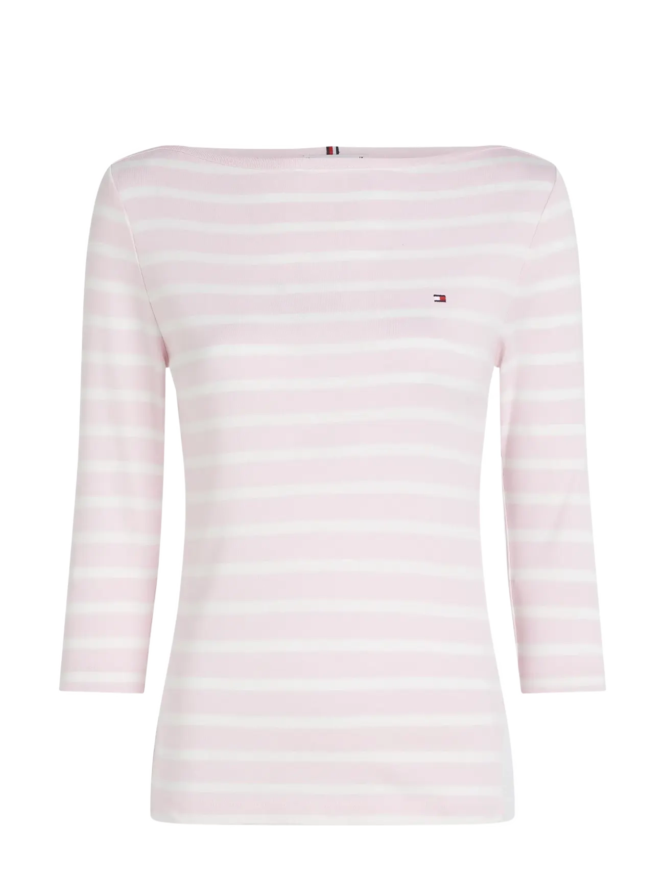 Tommy Hilfiger - CODY SLIM BOAT-NK 3/4 SLV - langærmede toppe - light pink/ ecru stp - 1