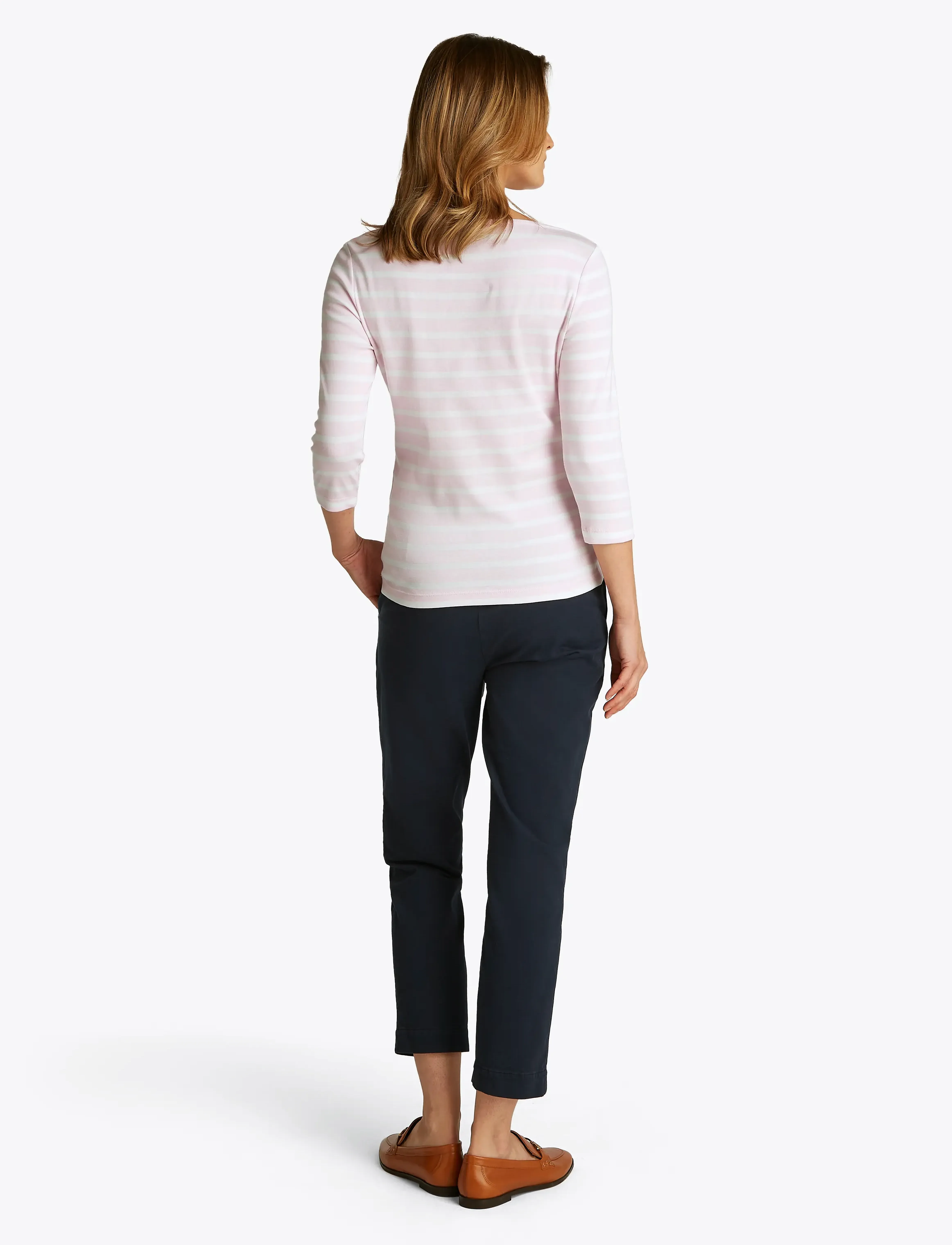 Tommy Hilfiger - CODY SLIM BOAT-NK 3/4 SLV - langærmede toppe - light pink/ ecru stp - 3