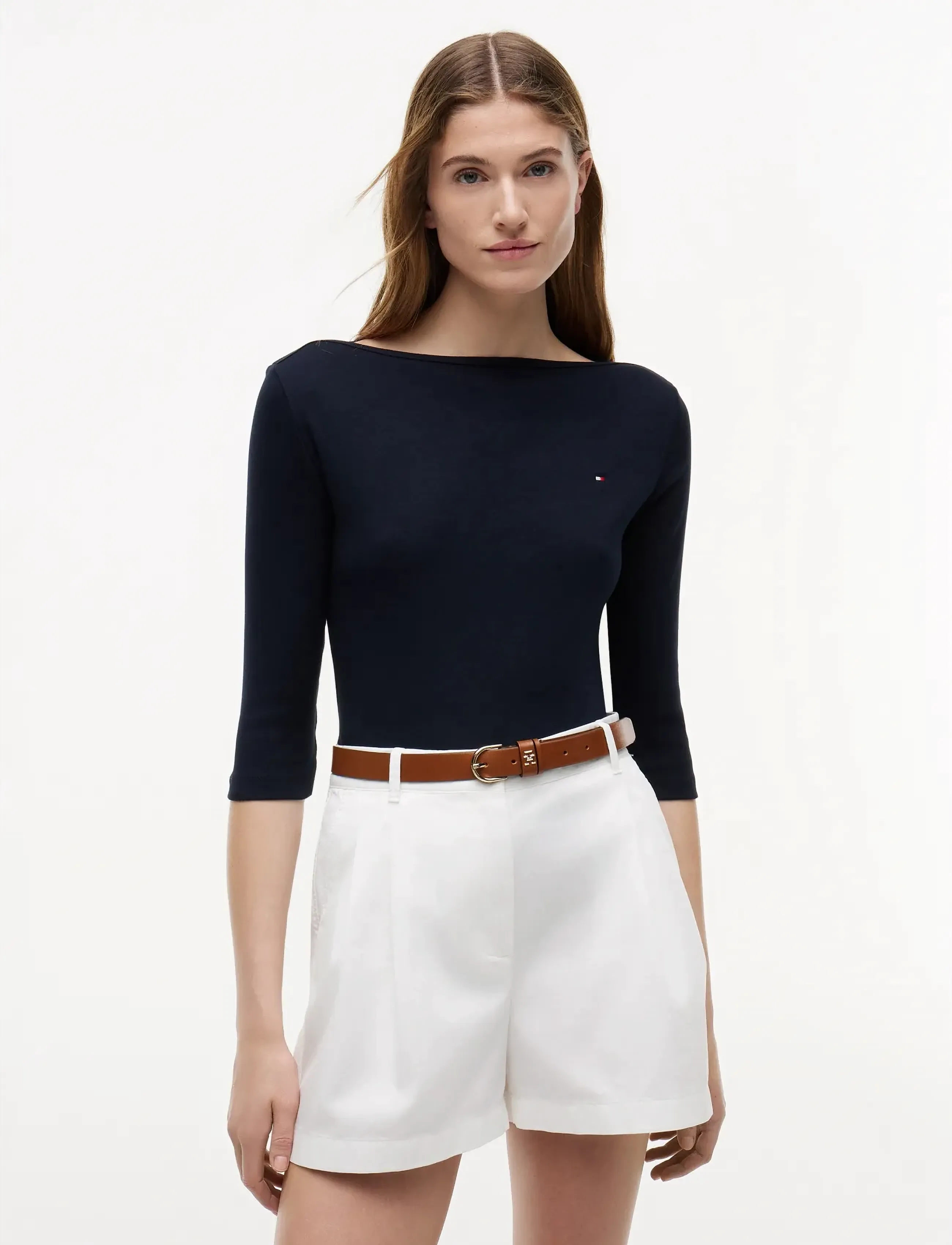 Tommy Hilfiger CODY SLIM BOAT-NK 3/4 SLV - Tøj - NOS DESERT SKY / black