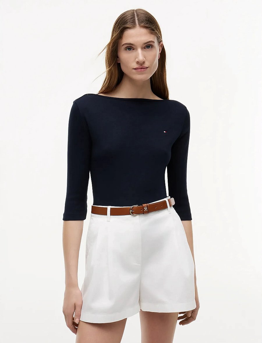 Tommy Hilfiger - SLIM CODY BOAT-NK 3/4SLV - langärmlige tops - nos navy blue - 0