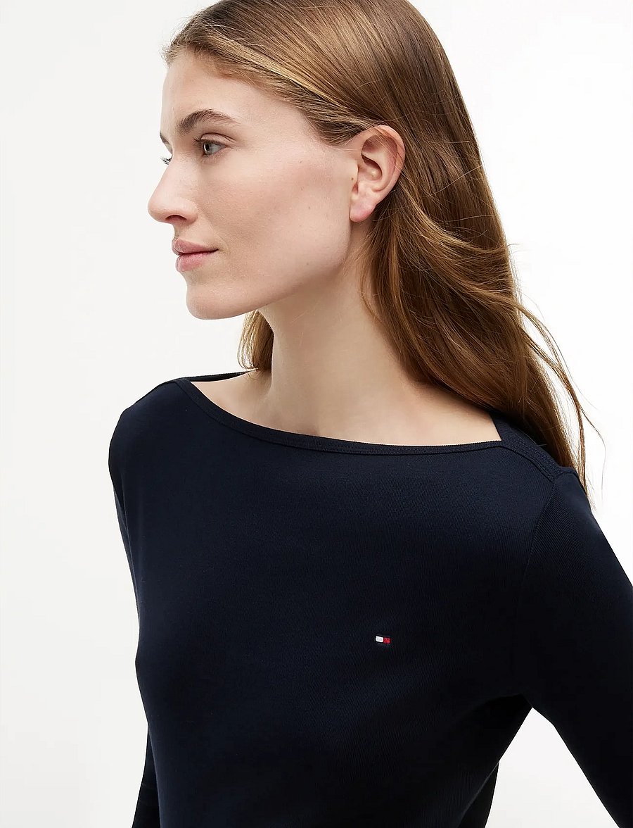 Tommy Hilfiger - SLIM CODY BOAT-NK 3/4SLV - langärmlige tops - nos navy blue - 3