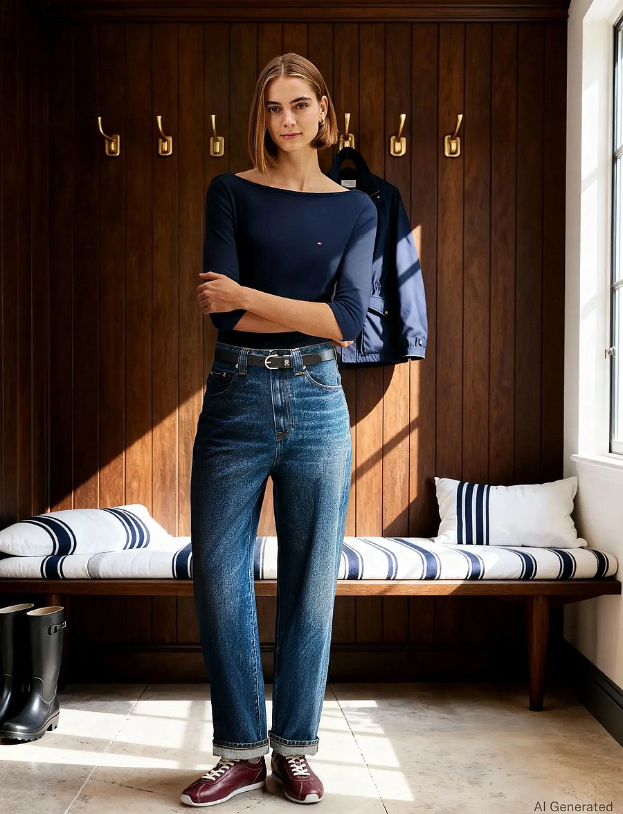 Tommy Hilfiger - SLIM CODY BOAT-NK 3/4SLV - langärmlige tops - nos navy blue - 5
