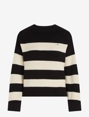 Tommy Hilfiger - CO CARDI STITCH C-NK SWT - truien - black/ calico rugby stp - 0