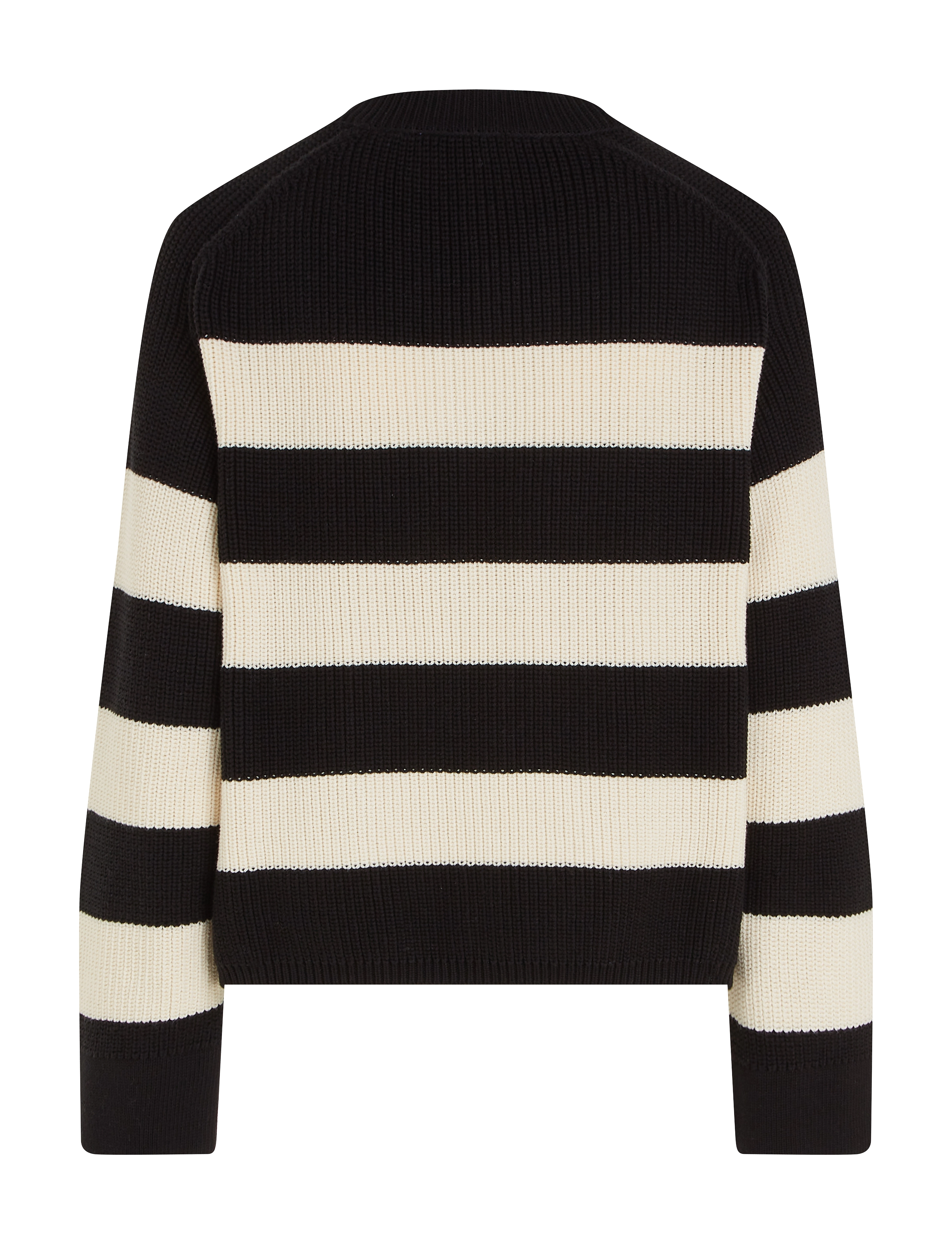 Tommy Hilfiger - CO CARDI STITCH C-NK SWT - black/ calico rugby stp - 4