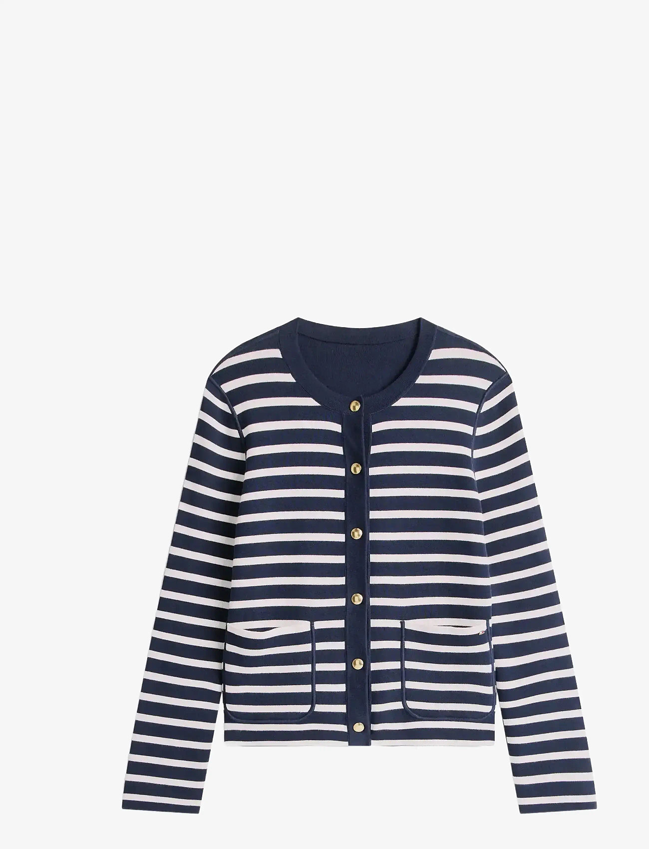 Tommy Hilfiger - CO JERSEY REVERSIBLE LS CARDI - cardigans - br stp navy/dark night navy - 1