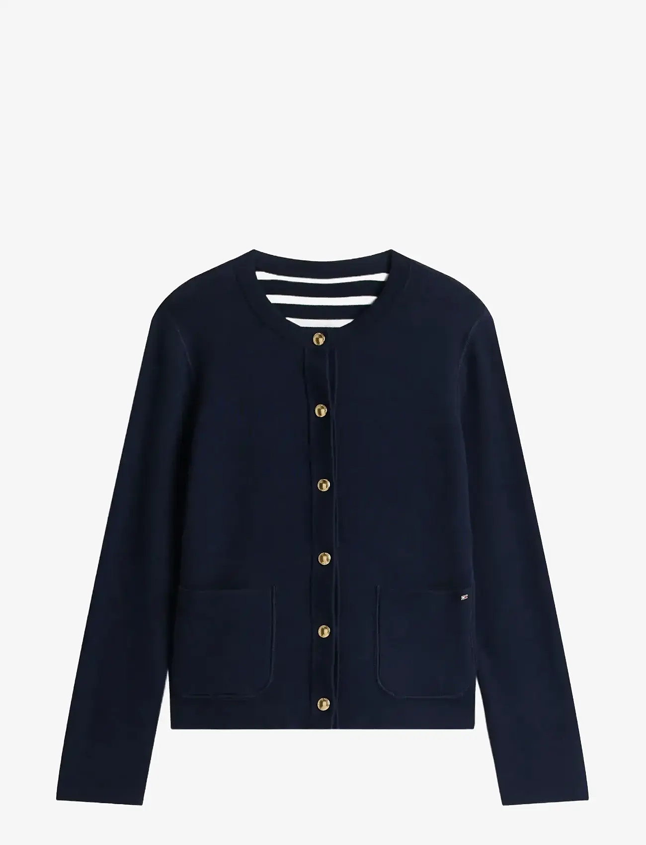 Tommy Hilfiger - CO JERSEY REVERSIBLE LS CARDI - cardigans - br stp navy/dark night navy - 2