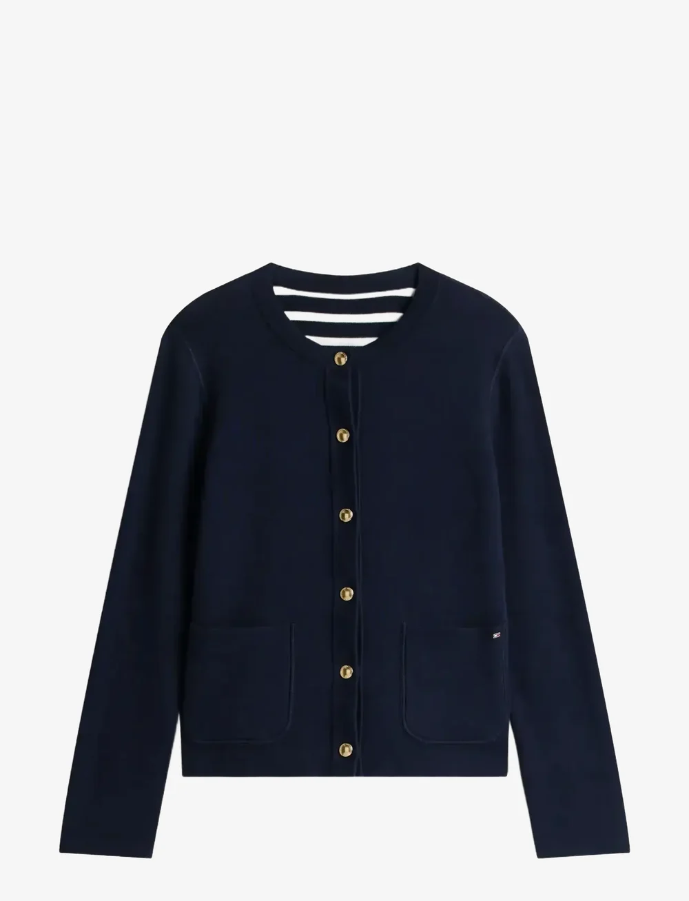 Tommy Hilfiger - CO JERSEY REVERSIBLE LS CARDI - cardigans - br stp navy/dark night navy - 2
