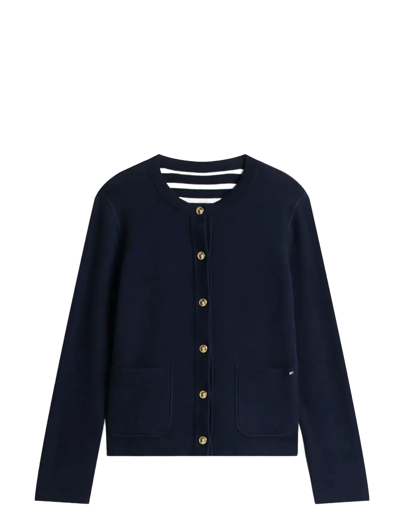 Tommy Hilfiger - CO JERSEY REVERSIBLE LS CARDI - cardigans - br stp navy/dark night navy - 2