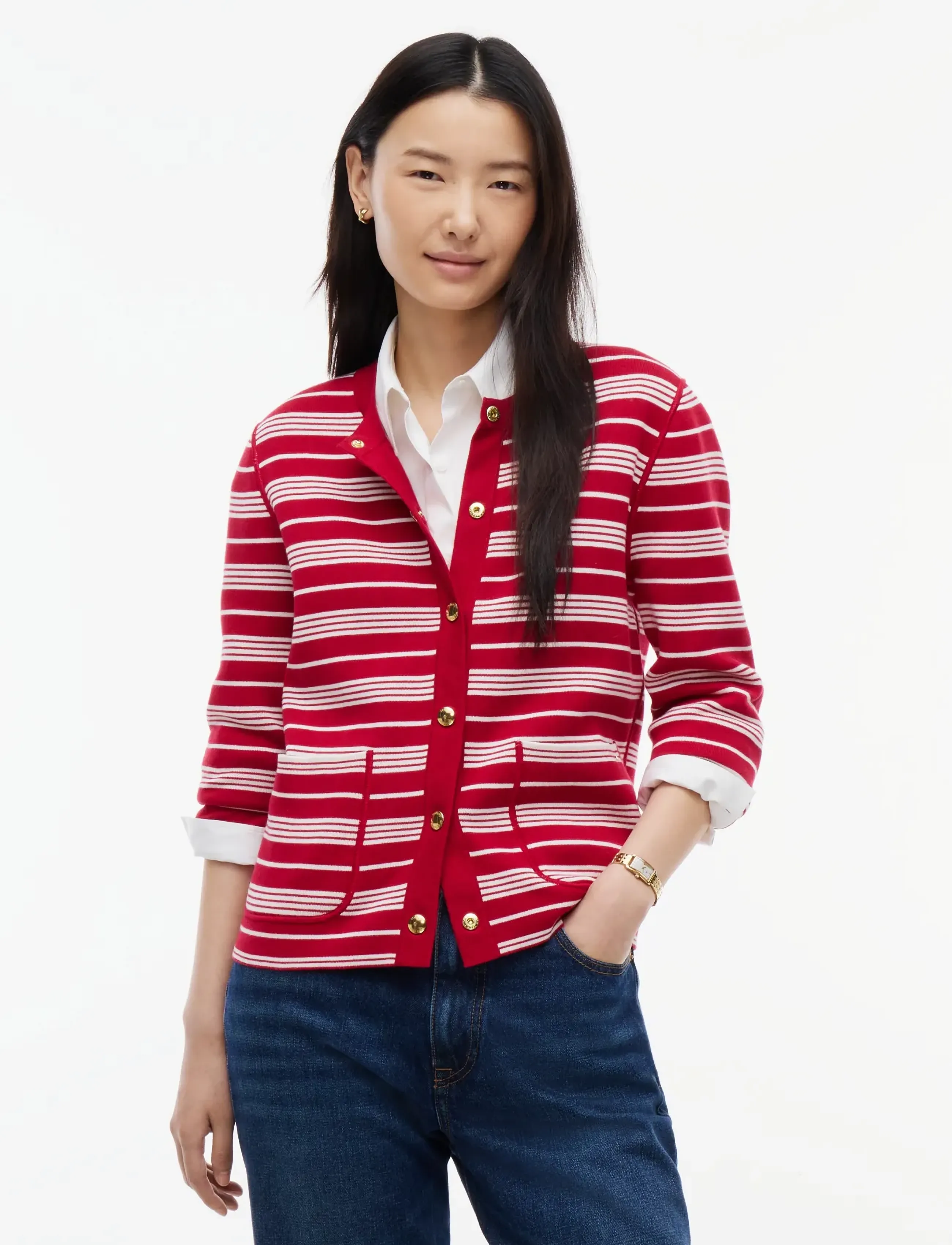Tommy Hilfiger - CO JERSEY REVERSIBLE LS CARDI - raspberry juice - 0