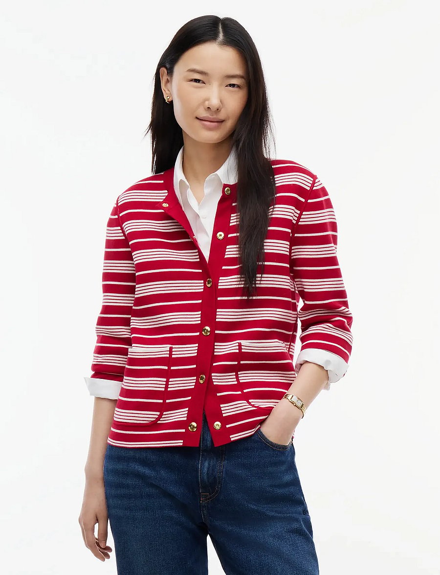 Tommy Hilfiger - CO JERSEY REVERSIBLE LS CARDI - raspberry juice - 0