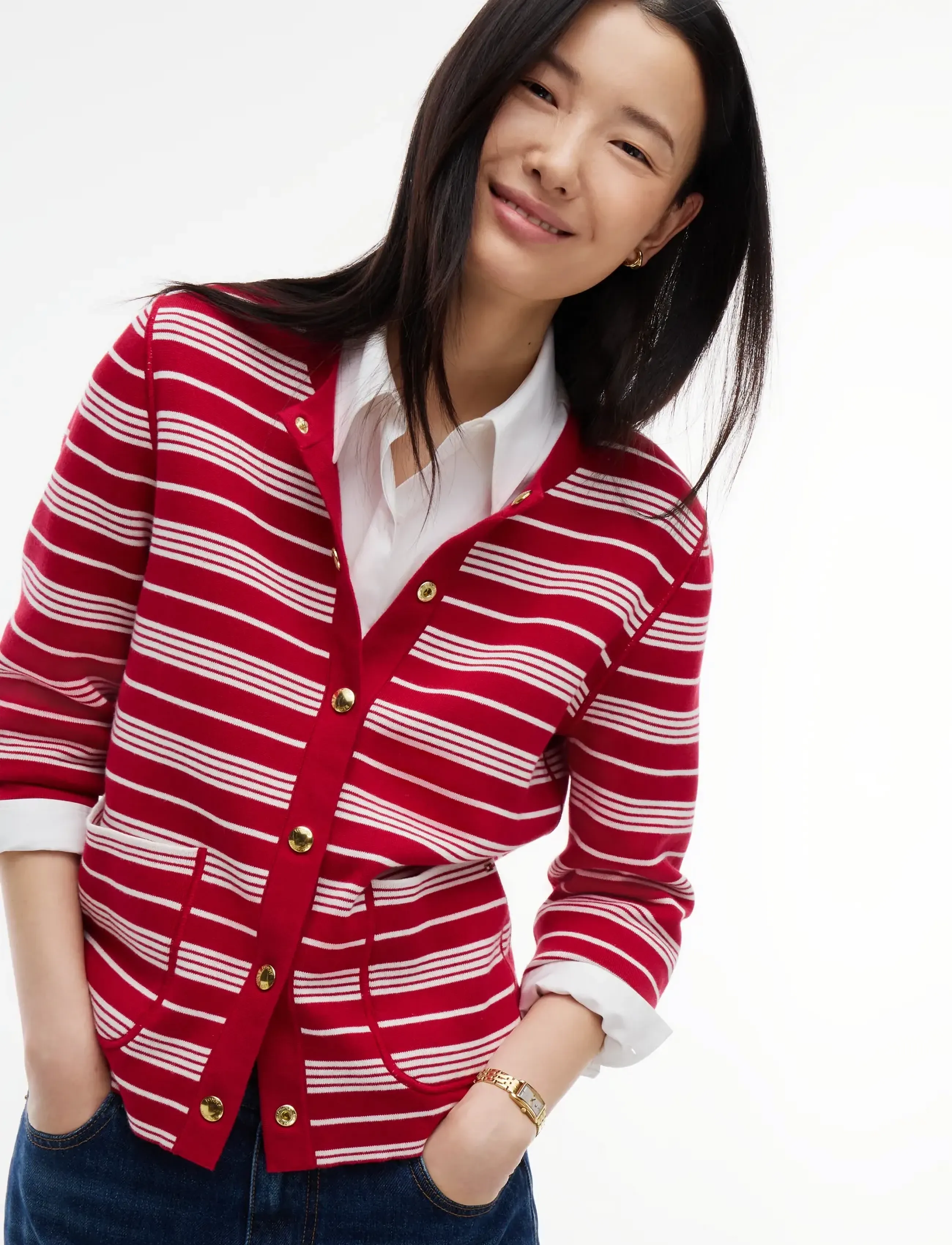 Tommy Hilfiger - CO JERSEY REVERSIBLE LS CARDI - raspberry juice - 3