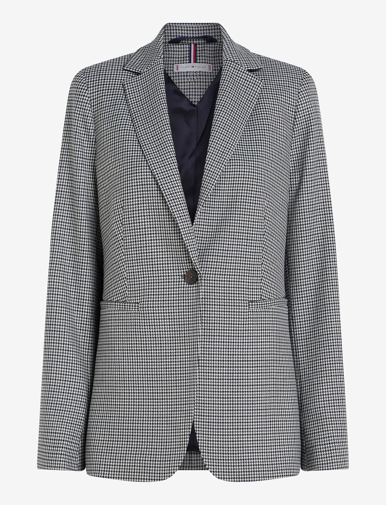 Tommy Hilfiger - REGULAR CHECK SB BLAZER - ballīšu apģērbs par outlet cenām - small blue grey houndstooth - 0