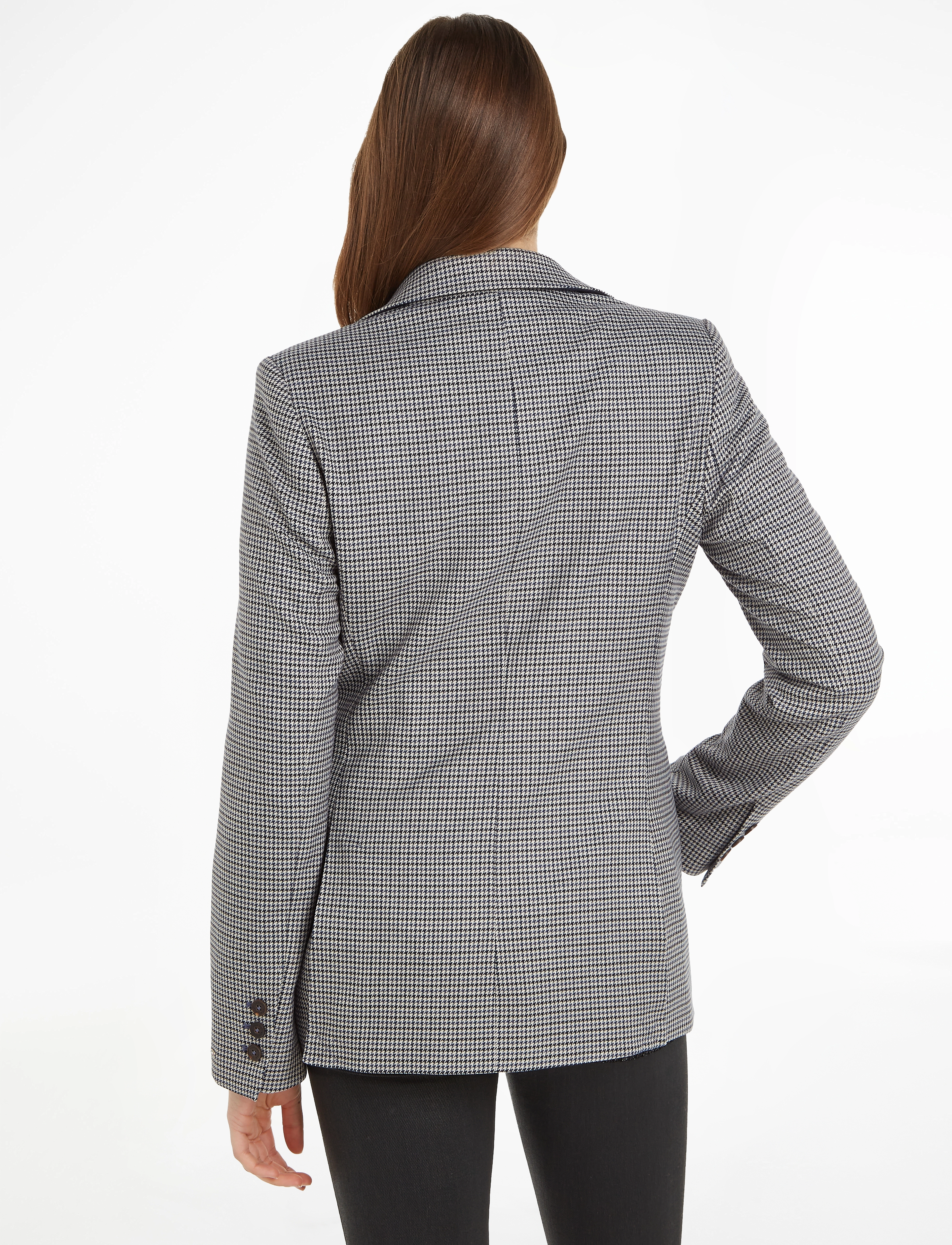 Tommy Hilfiger - REGULAR CHECK SB BLAZER - small blue grey houndstooth - 3