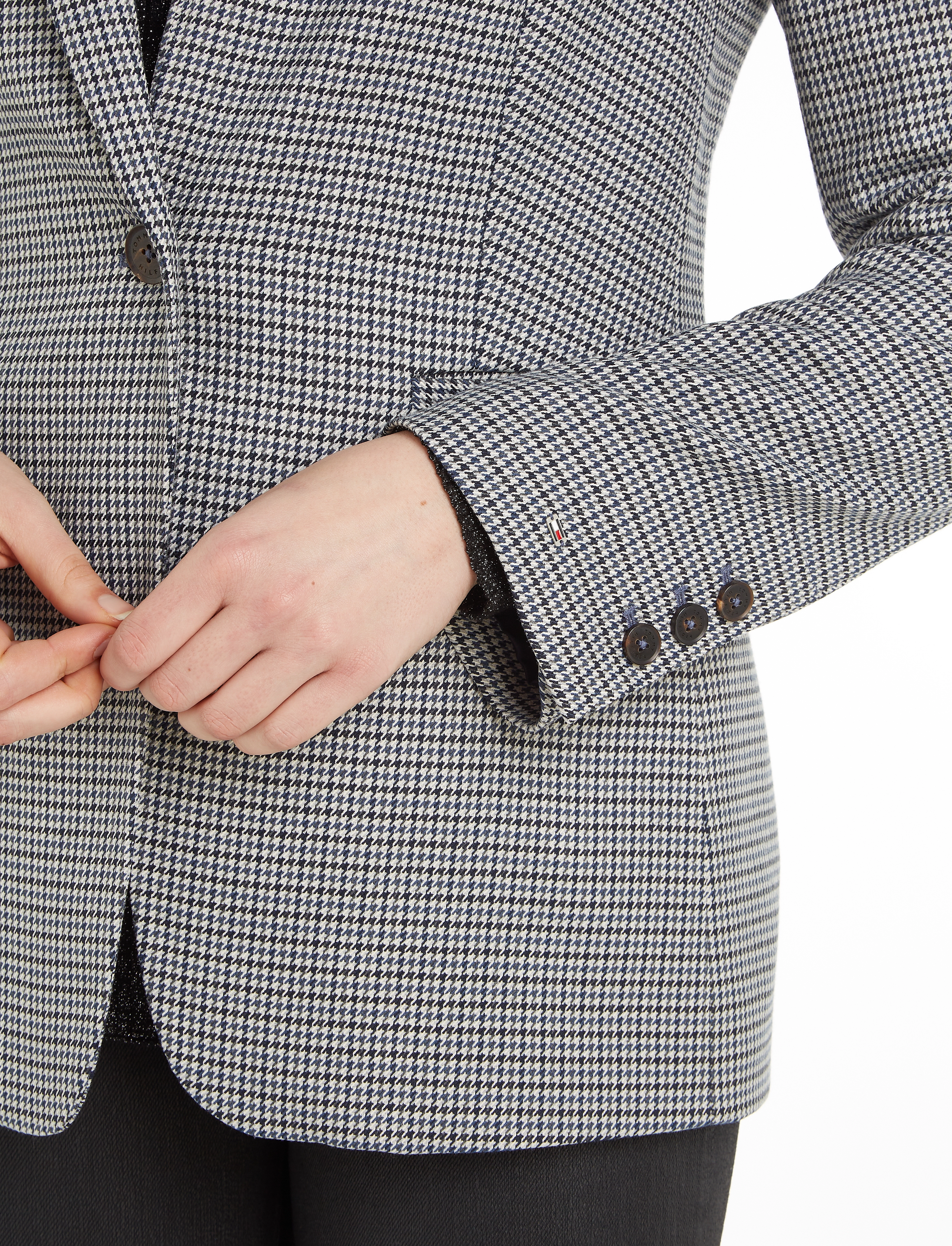 Tommy Hilfiger - REGULAR CHECK SB BLAZER - small blue grey houndstooth - 4