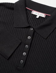 Tommy Hilfiger - FINE RIBS POLO LS SWT DRESS - summer dresses - black - 2