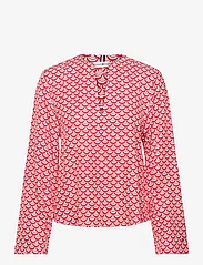 Tommy Hilfiger - SEAL AOP V-NECK BLOUSE - long-sleeved blouses - varsity seal print/ daring scarlet - 0