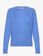 CO CABLE C-NK SWEATER - BLUE SPELL