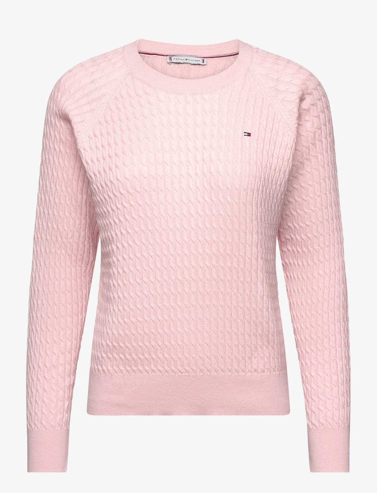 Tommy Hilfiger - CO CABLE C-NK SWEATER - striktrøjer - whimsy pink - 0