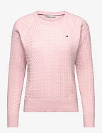 CO CABLE C-NK SWEATER - WHIMSY PINK