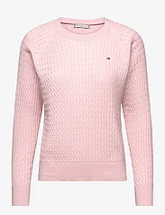 Tommy Hilfiger - CO CABLE C-NK SWEATER - truien - whimsy pink - 0