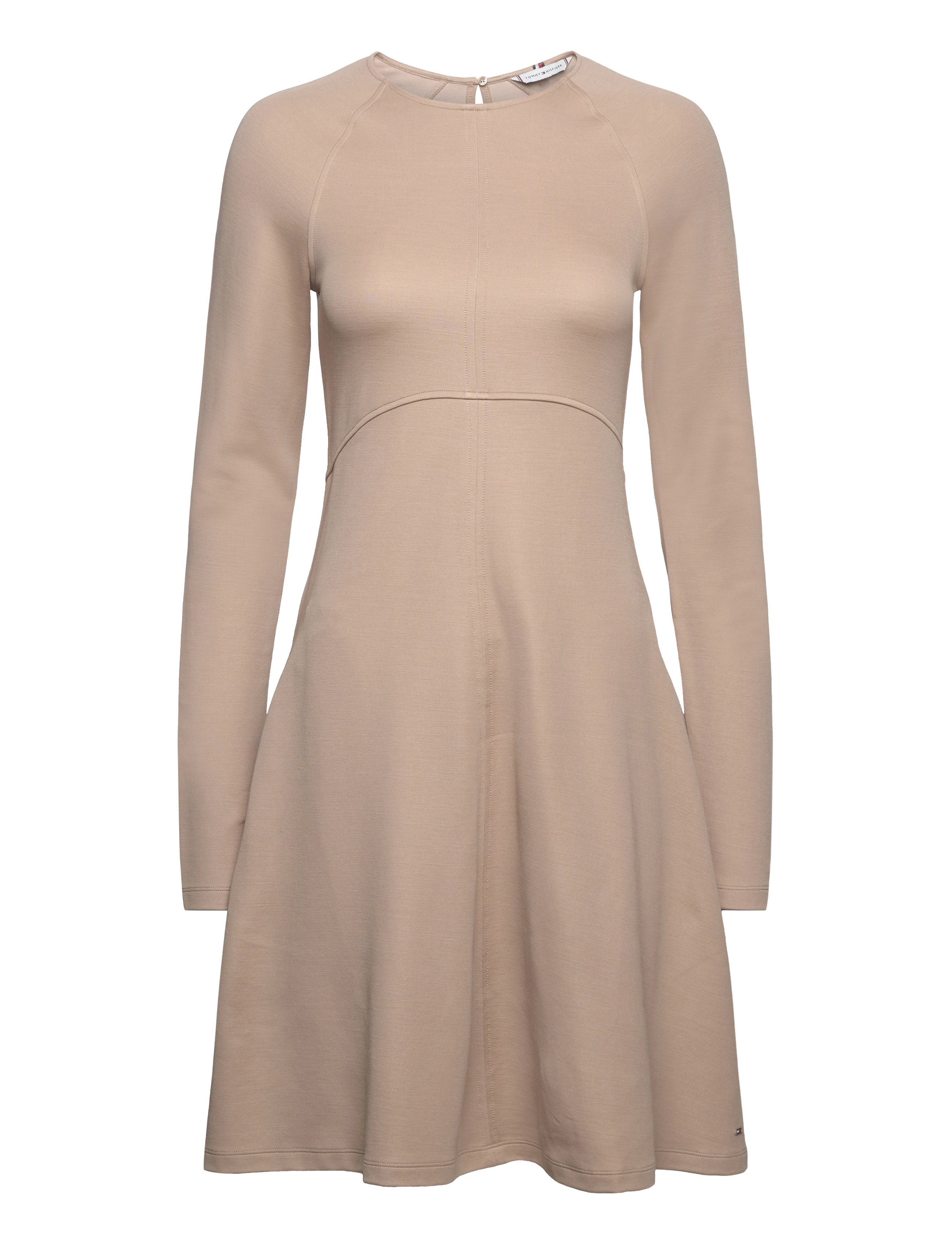 Tommy Hilfiger F&F C-NK SHINY INTERLOCK LS DRS - Kleidid - BEIGE / beige