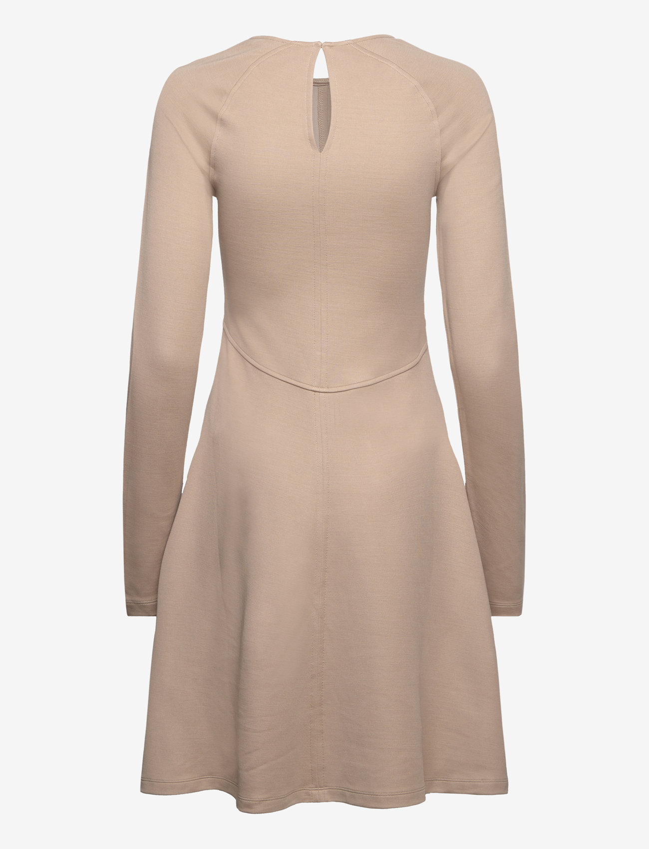 Tommy Hilfiger - F&F C-NK SHINY INTERLOCK LS DRS - kurze kleider - beige - 1