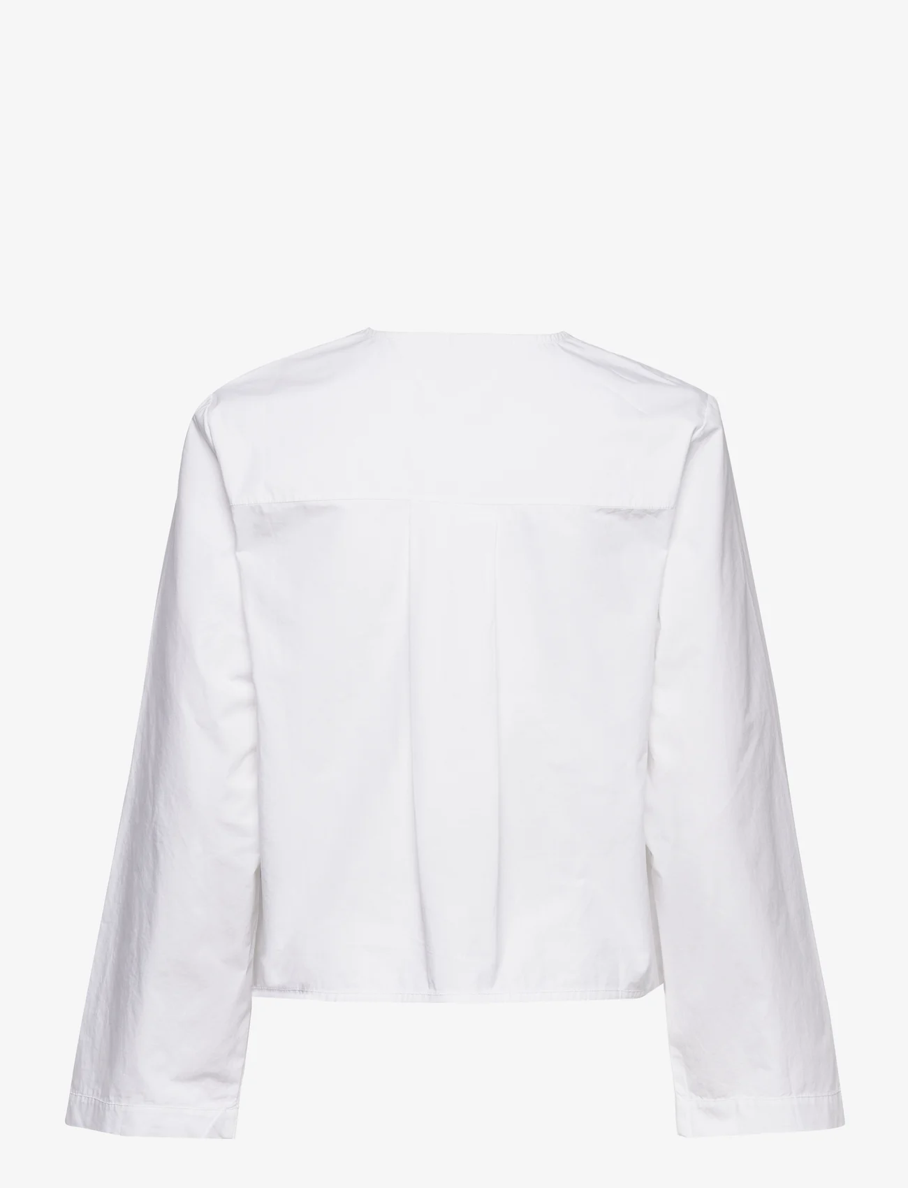 Tommy Hilfiger - COTTON SOLID V-NECK BLOUSE - long-sleeved blouses - th optic white - 1