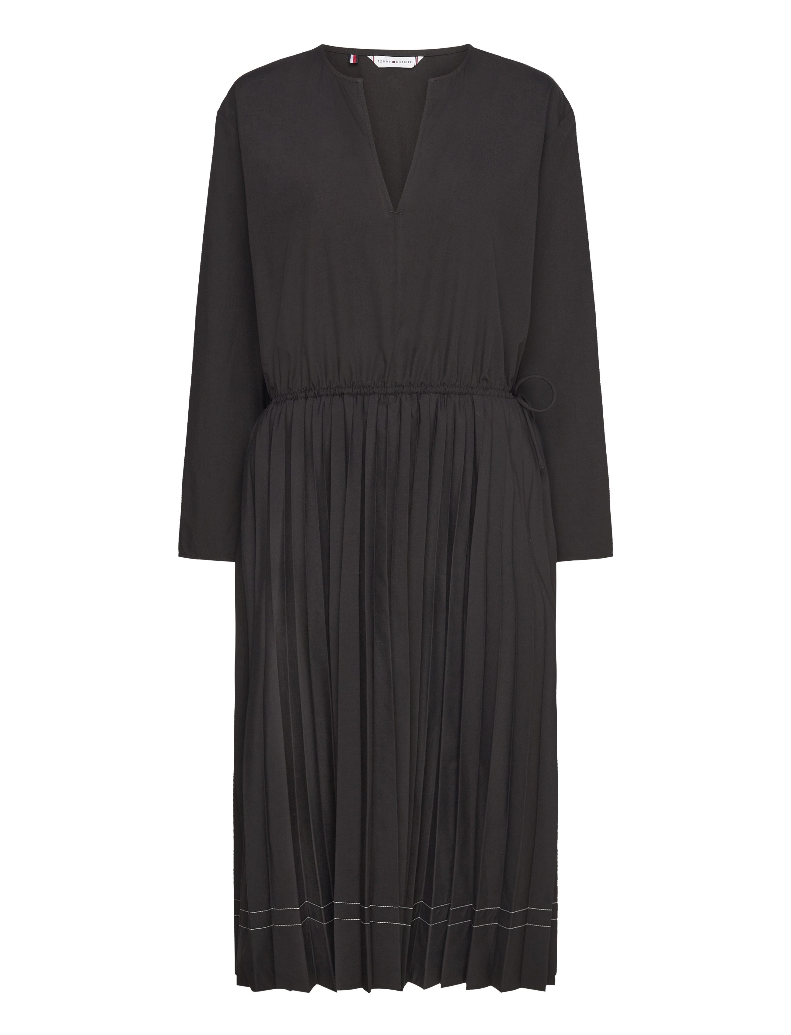 Tommy Hilfiger STITCH PLEATED MIDI DRESS - Tøj - BLACK / black